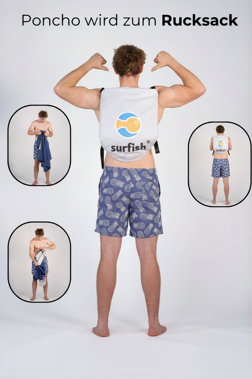 Surfish – Poncho wird zum Rucksack